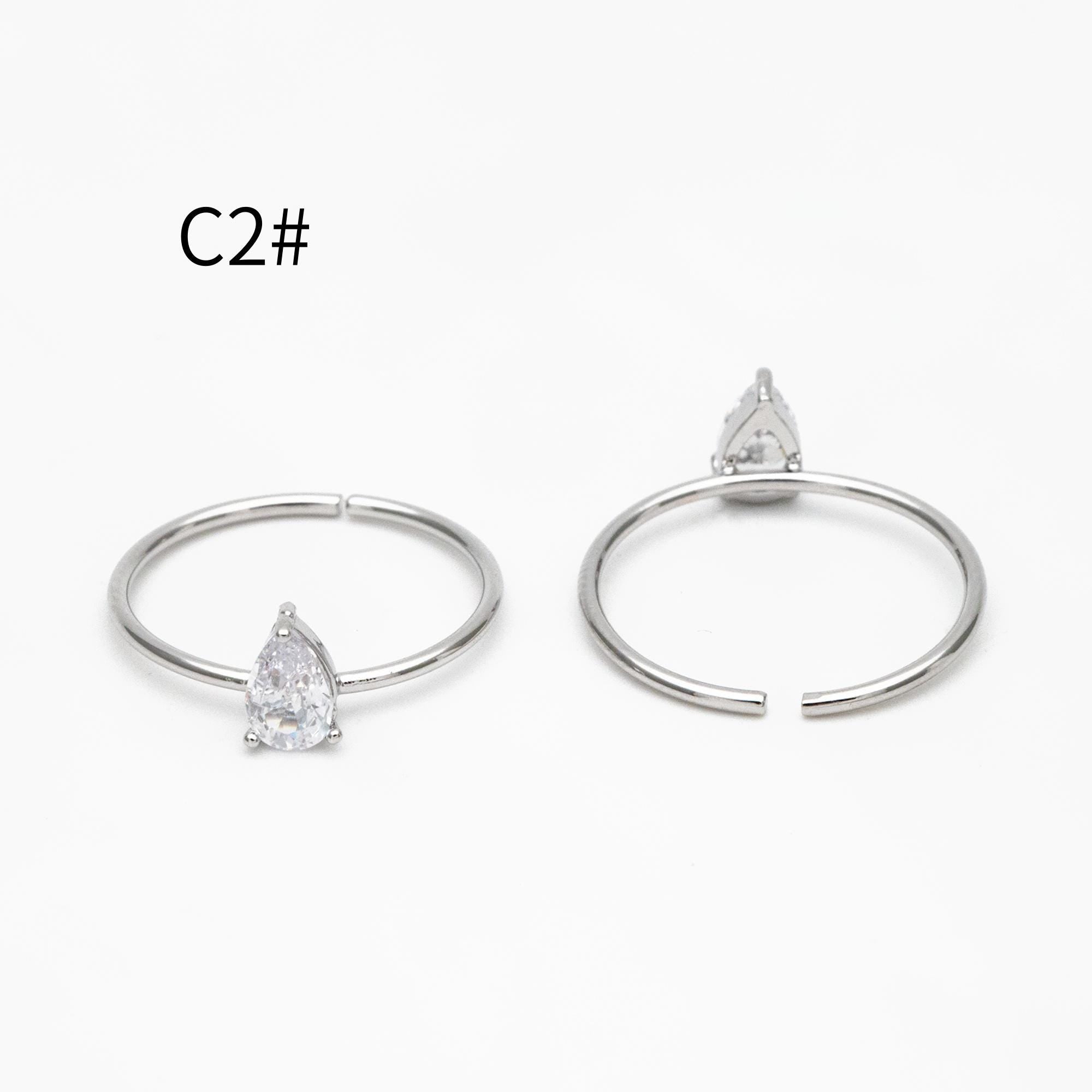 4pcs CZ Pave Gold/ Silver Minimalist Ring, Dainty Ring, Thin Ring, Weeding Ring (#JZ-014)